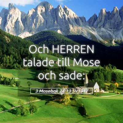 Picture 05 - 3 Mosebok 24:13 SV1917 - Och HERREN talade till Mose och - Bible Verse Picture