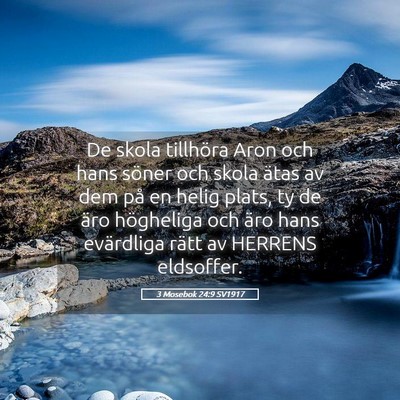 Picture 05 - 3 Mosebok 24:9 SV1917 - De skola tillhöra Aron och hans söner och skola - Bible Verse Picture