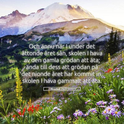 Picture 05 - 3 Mosebok 25:22 SV1917 - Och ännu när I under det åttonde året sån, - Bible Verse Picture
