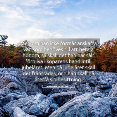Picture 05 - 3 Mosebok 25:28 SV1917 - Men om han icke förmår anskaffa vad som - Bible Verse Picture