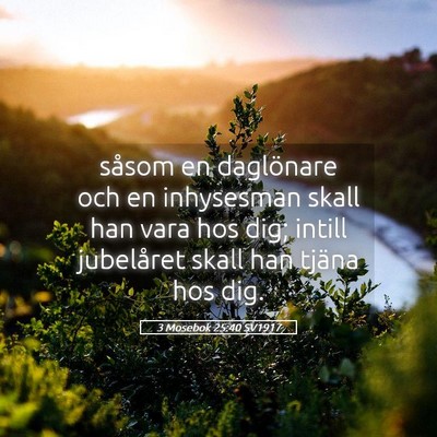 Picture 05 - 3 Mosebok 25:40 SV1917 - såsom en daglönare och en inhysesman skall han - Bible Verse Picture
