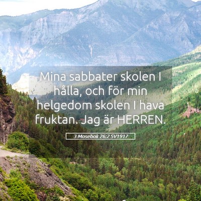 Picture 05 - 3 Mosebok 26:2 SV1917 - Mina sabbater skolen I hålla, och för min - Bible Verse Picture