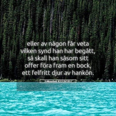 Picture 05 - 3 Mosebok 4:23 SV1917 - eller av någon får veta vilken synd han har - Bible Verse Picture