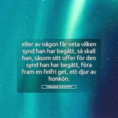 Picture 05 - 3 Mosebok 4:28 SV1917 - eller av någon får veta vilken synd han har - Bible Verse Picture