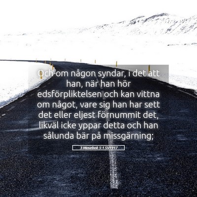 Picture 05 - 3 Mosebok 5:1 SV1917 - Och om någon syndar, i det att han, när han - Bible Verse Picture