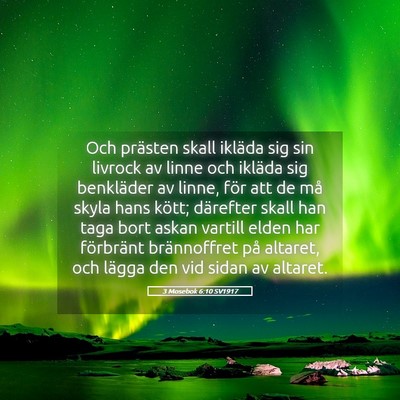 Picture 05 - 3 Mosebok 6:10 SV1917 - Och prästen skall ikläda sig sin livrock av - Bible Verse Picture