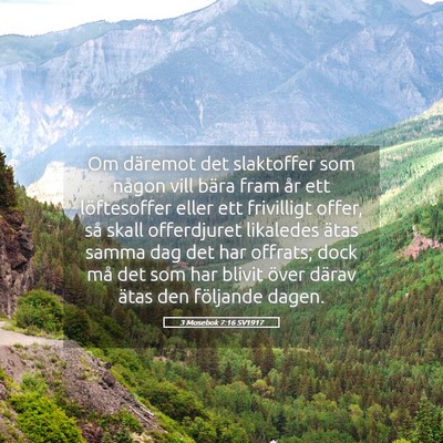 Picture 05 - 3 Mosebok 7:16 SV1917 - Om däremot det slaktoffer som någon vill bära - Bible Verse Picture