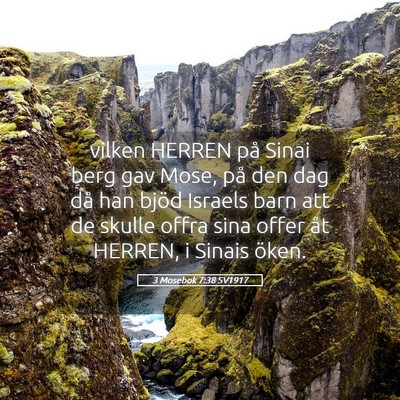 Picture 05 - 3 Mosebok 7:38 SV1917 - vilken HERREN på Sinai berg gav Mose, på den - Bible Verse Picture