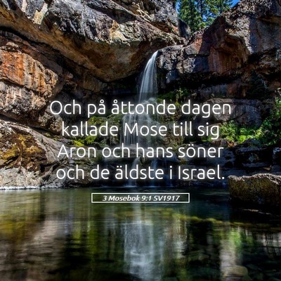 Picture 05 - 3 Mosebok 9:1 SV1917 - Och på åttonde dagen kallade Mose till sig Aron - Bible Verse Picture