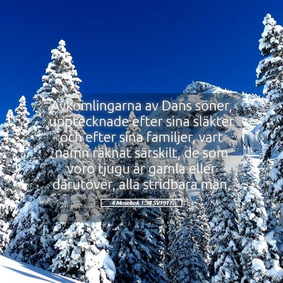 Picture 05 - 4 Mosebok 1:38 SV1917 - Avkomlingarna av Dans söner, upptecknade efter - Bible Verse Picture