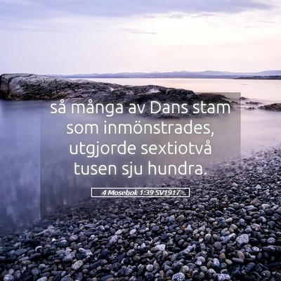 Picture 05 - 4 Mosebok 1:39 SV1917 - så många av Dans stam som inmönstrades, - Bible Verse Picture