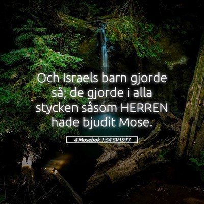 Picture 05 - 4 Mosebok 1:54 SV1917 - Och Israels barn gjorde så; de gjorde i alla - Bible Verse Picture