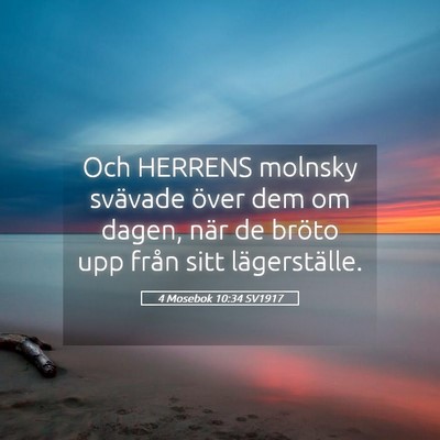 Picture 05 - 4 Mosebok 10:34 SV1917 - Och HERRENS molnsky svävade över dem om dagen, - Bible Verse Picture