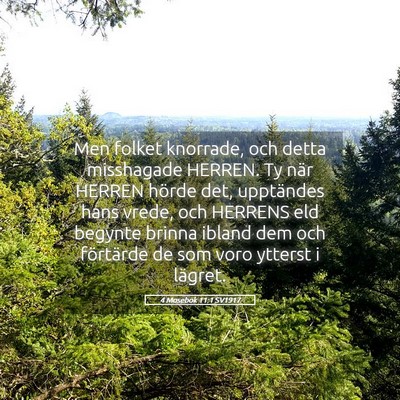 Picture 05 - 4 Mosebok 11:1 SV1917 - Men folket knorrade, och detta misshagade HERREN. - Bible Verse Picture
