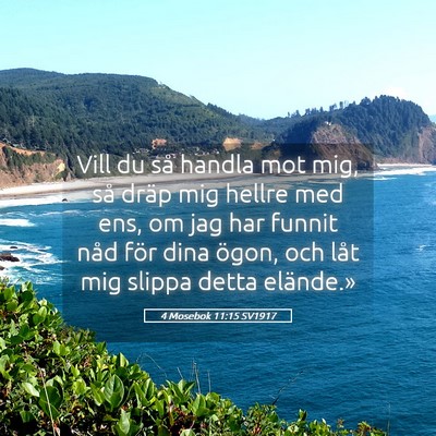 Picture 05 - 4 Mosebok 11:15 SV1917 - Vill du så handla mot mig, så dräp mig hellre - Bible Verse Picture