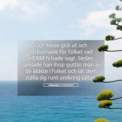 Picture 05 - 4 Mosebok 11:24 SV1917 - Och Mose gick ut och förkunnade för folket vad - Bible Verse Picture