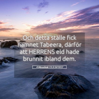Picture 05 - 4 Mosebok 11:3 SV1917 - Och detta ställe fick namnet Tabeera, därför - Bible Verse Picture