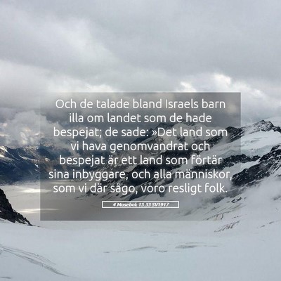Picture 05 - 4 Mosebok 13:33 SV1917 - Och de talade bland Israels barn illa om landet - Bible Verse Picture