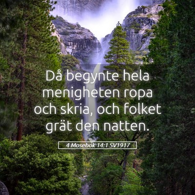 Picture 05 - 4 Mosebok 14:1 SV1917 - Då begynte hela menigheten ropa och skria, och - Bible Verse Picture