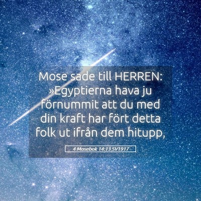 Picture 05 - 4 Mosebok 14:13 SV1917 - Mose sade till HERREN: »Egyptierna hava ju - Bible Verse Picture
