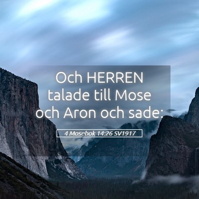 Picture 05 - 4 Mosebok 14:26 SV1917 - Och HERREN talade till Mose och Aron och - Bible Verse Picture