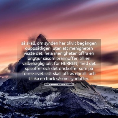 Picture 05 - 4 Mosebok 15:24 SV1917 - så skall, om synden har blivit begången - Bible Verse Picture
