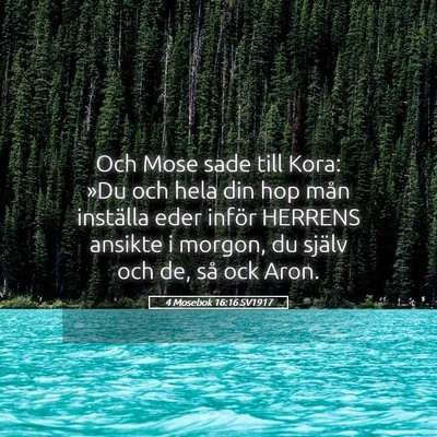 Picture 05 - 4 Mosebok 16:16 SV1917 - Och Mose sade till Kora: »Du och hela din hop - Bible Verse Picture