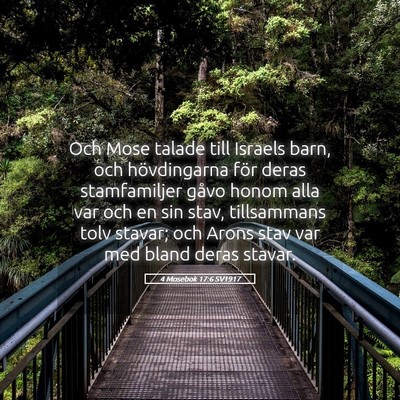Picture 05 - 4 Mosebok 17:6 SV1917 - Och Mose talade till Israels barn, och - Bible Verse Picture