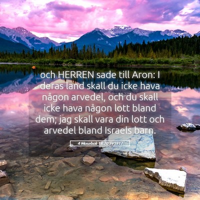 Picture 05 - 4 Mosebok 18:20 SV1917 - och HERREN sade till Aron: I deras land skall du - Bible Verse Picture