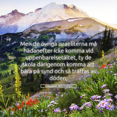 Picture 05 - 4 Mosebok 18:22 SV1917 - Men de övriga israeliterna må hädanefter icke - Bible Verse Picture