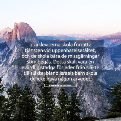Picture 05 - 4 Mosebok 18:23 SV1917 - utan leviterna skola förrätta tjänsten vid - Bible Verse Picture