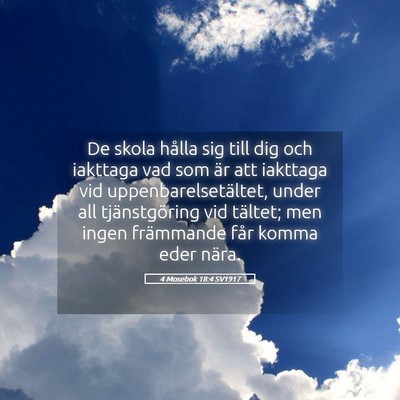 Picture 05 - 4 Mosebok 18:4 SV1917 - De skola hålla sig till dig och iakttaga vad som - Bible Verse Picture