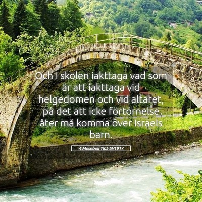 Picture 05 - 4 Mosebok 18:5 SV1917 - Och I skolen iakttaga vad som är att iakttaga - Bible Verse Picture