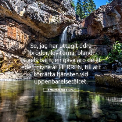 Picture 05 - 4 Mosebok 18:6 SV1917 - Se, jag har uttagit edra bröder, leviterna, - Bible Verse Picture