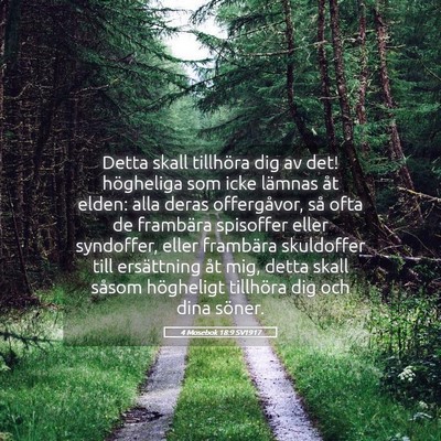 Picture 05 - 4 Mosebok 18:9 SV1917 - Detta skall tillhöra dig av det! högheliga som - Bible Verse Picture