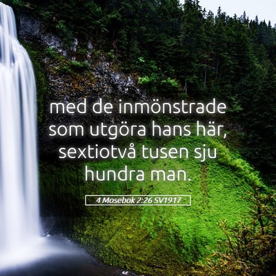 Picture 05 - 4 Mosebok 2:26 SV1917 - med de inmönstrade som utgöra hans här, - Bible Verse Picture