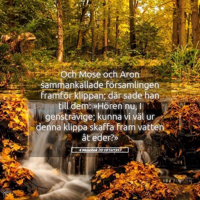 Picture 05 - 4 Mosebok 20:10 SV1917 - Och Mose och Aron sammankallade församlingen - Bible Verse Picture