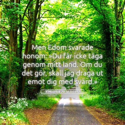 Picture 05 - 4 Mosebok 20:18 SV1917 - Men Edom svarade honom: »Du får icke tåga - Bible Verse Picture