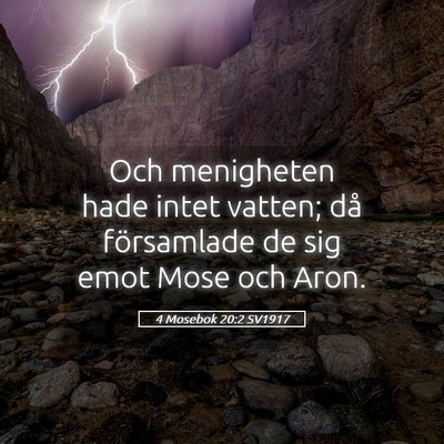 Picture 05 - 4 Mosebok 20:2 SV1917 - Och menigheten hade intet vatten; då församlade - Bible Verse Picture