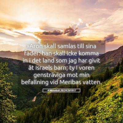 Picture 05 - 4 Mosebok 20:24 SV1917 - »Aron skall samlas till sina fäder: han skall - Bible Verse Picture