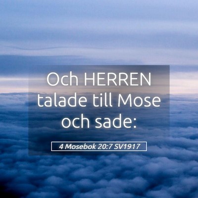 Picture 05 - 4 Mosebok 20:7 SV1917 - Och HERREN talade till Mose och - Bible Verse Picture