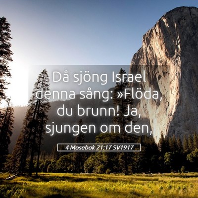 Picture 05 - 4 Mosebok 21:17 SV1917 - Då sjöng Israel denna sång: »Flöda, du - Bible Verse Picture