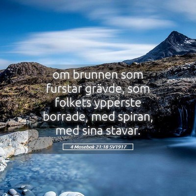 Picture 05 - 4 Mosebok 21:18 SV1917 - om brunnen som furstar grävde, som folkets - Bible Verse Picture