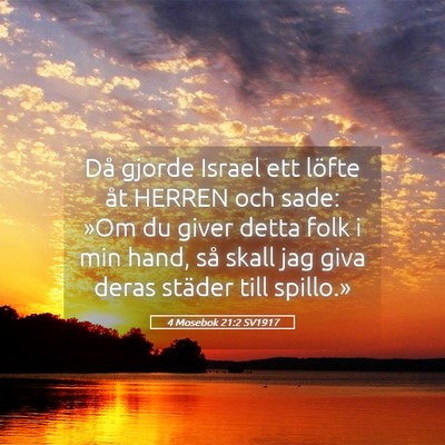 Picture 05 - 4 Mosebok 21:2 SV1917 - Då gjorde Israel ett löfte åt HERREN och sade: - Bible Verse Picture