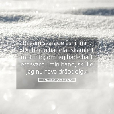 Picture 05 - 4 Mosebok 22:29 SV1917 - Bileam svarade åsninnan: »Du har ju handlat - Bible Verse Picture
