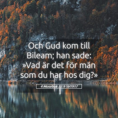 Picture 05 - 4 Mosebok 22:9 SV1917 - Och Gud kom till Bileam; han sade: »Vad är det - Bible Verse Picture