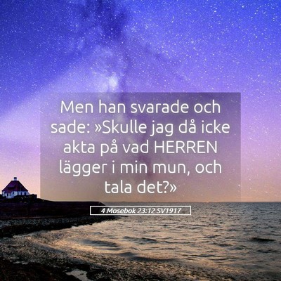 Picture 05 - 4 Mosebok 23:12 SV1917 - Men han svarade och sade: »Skulle jag då icke - Bible Verse Picture