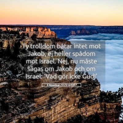 Picture 05 - 4 Mosebok 23:23 SV1917 - Ty trolldom båtar intet mot Jakob, ej heller - Bible Verse Picture