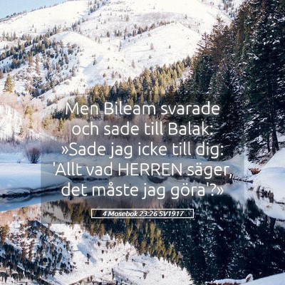 Picture 05 - 4 Mosebok 23:26 SV1917 - Men Bileam svarade och sade till Balak: »Sade - Bible Verse Picture