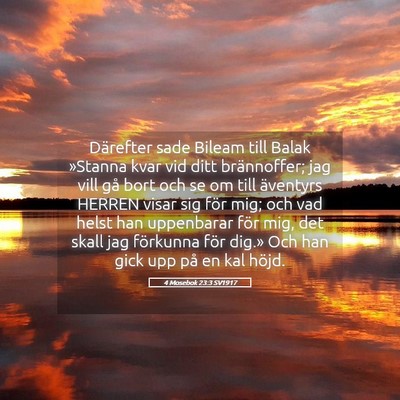 Picture 05 - 4 Mosebok 23:3 SV1917 - Därefter sade Bileam till Balak »Stanna kvar - Bible Verse Picture
